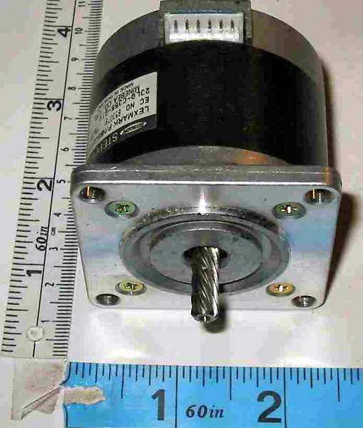 motor:23LQ-C355-G1V_LEXMARK69G8930 Minebea / Astrosyn 1.8 deg stepper motor with helical gear shaft