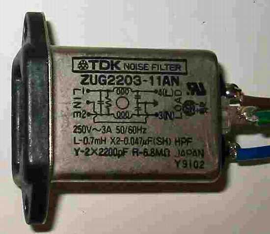 connector:ZUG2203-11AN TDK Power Noise filter