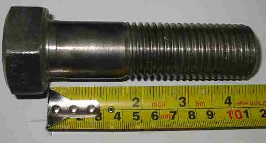 fasteners:ssb-316-1250x4500  Stainless steel 316 Hex head cap screw 1 1/4 x 4 1/2
